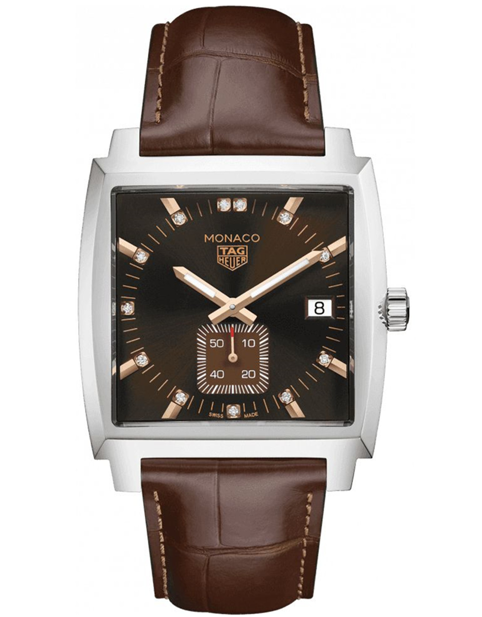 Tag Heuer Monaco Brown Dial Quartz Men s Klockor Kopior WAW131E